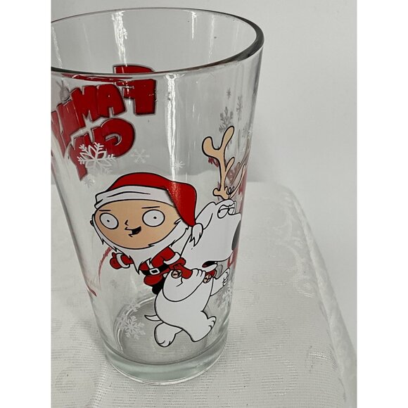 Family Guy Christmas Holiday Glass Set‎ Of 3 Featuring Stewie & Brian - Picture 6 of 6